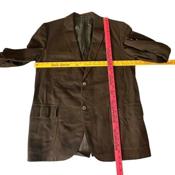 Vintage 1960s Brown Handmade lightweight wool blend blazer size 42R - Picture 6 of 13